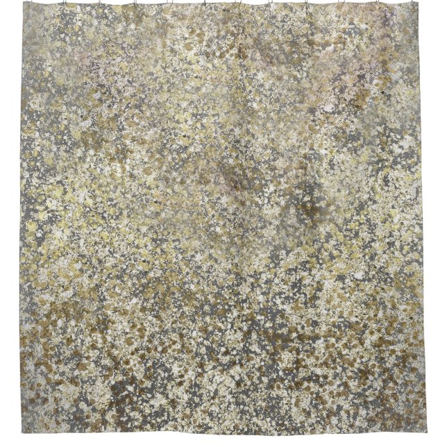 Cortina De Ducha Brillo Dorado Craquelado Glamour Moderno Brillante (Anverso)