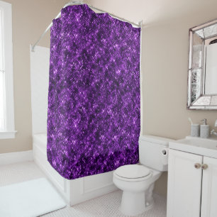 Cortina De Ducha Brillo Océano Glamour Purpura Brillo