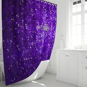 Cortina De Ducha Brillo Purpura Glitter Glam