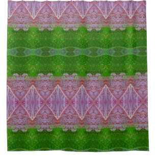 Cortina De Ducha Bronce y hojas verdes también Ikat