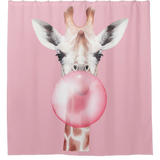 Cortina De Ducha Bubblegum Giraffe (Anverso)