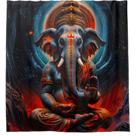 Cortina De Ducha Buda elefante estilo Rorschach 001