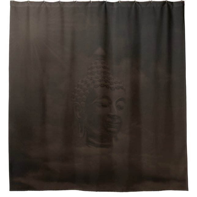 Cortina De Ducha buddha en marrón oscuro (Anverso)
