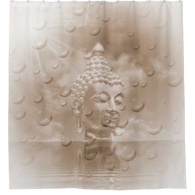 Cortina De Ducha buddha en sepia (Anverso)