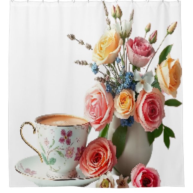 Cortina De Ducha Buenos días té (Anverso)