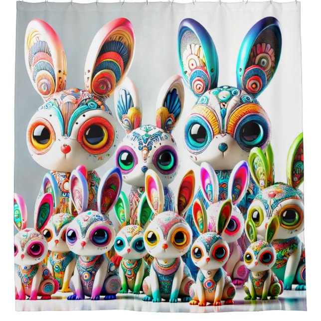 Cortina De Ducha Bunny Art (Anverso)