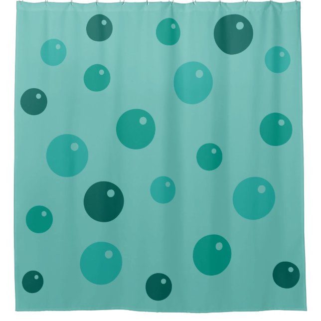 Cortina De Ducha Burbujas gráficas de Turquise del jabón en (Anverso)