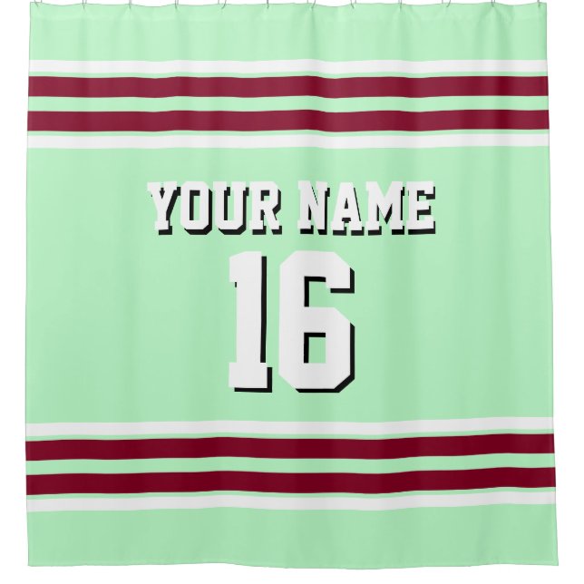 Cortina De Ducha Burgundy White Stripes Sports Jersey (Anverso)