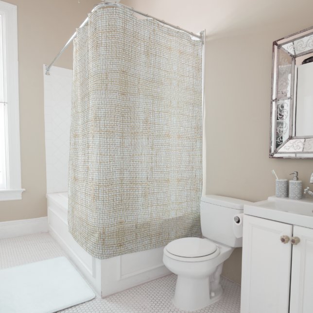 Cortina De Ducha burlap natural rústico (In situ)