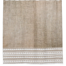 Cortina De Ducha Burlap y Trim