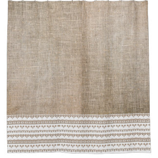 Cortina De Ducha Burlap y Trim