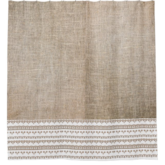 Cortina de ducha Burlap y Trim (Anverso)