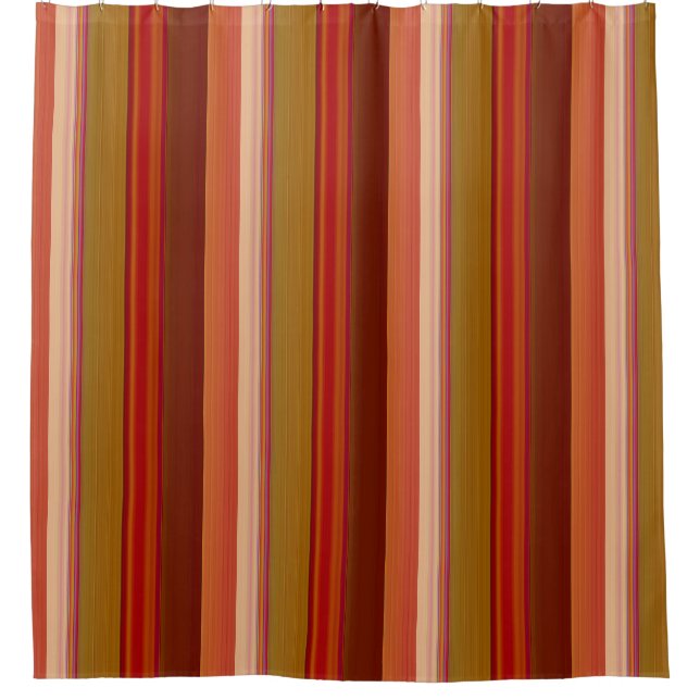 Cortina De Ducha Burnt Orange Stripes (Anverso)