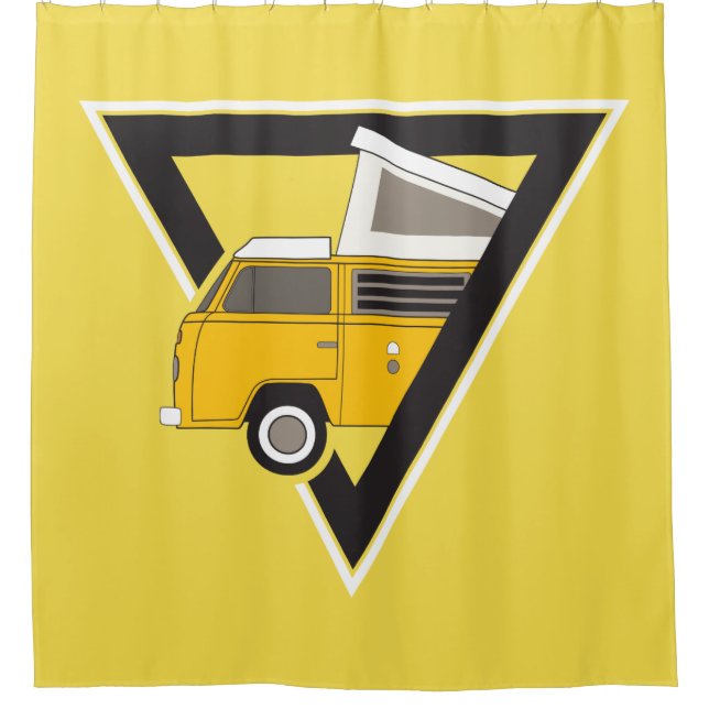 Cortina De Ducha bus amarillo clásico triangular (Anverso)