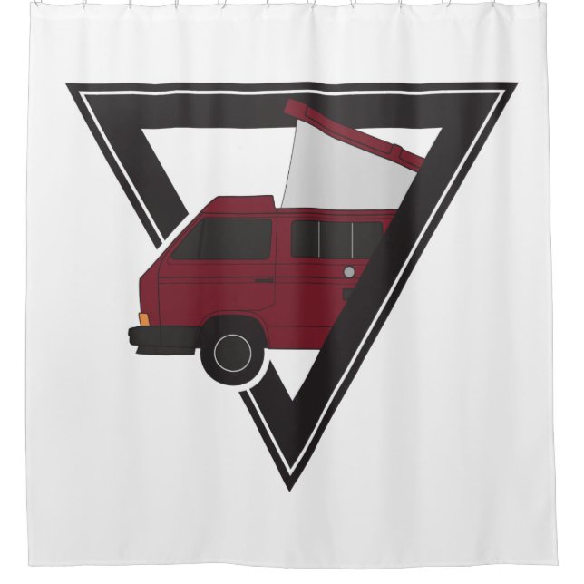 Cortina De Ducha bus maroon triangular (Anverso)