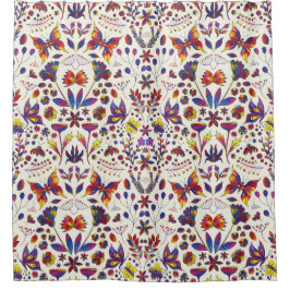 Cortina De Ducha Butterflies and Flowers