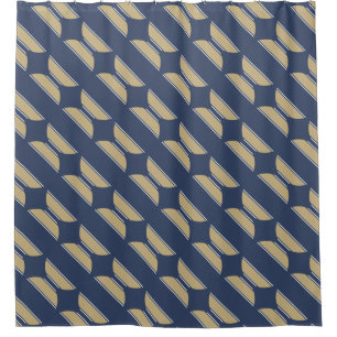 Cortina De Ducha BUTTON ROUND rayas de arena azul gris