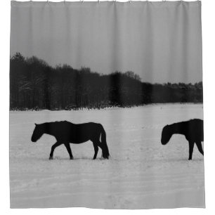 Cortina De Ducha Caballos en la nieve scm