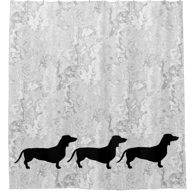 Cortina De Ducha Cabello corto de Dachshund - Silhouette 1 (Anverso)