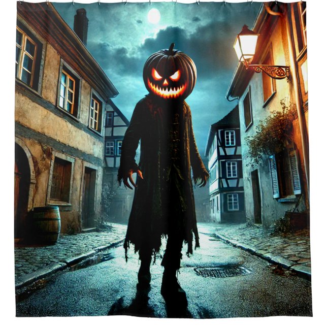 Cortina De Ducha Cabeza de calabaza (Anverso)