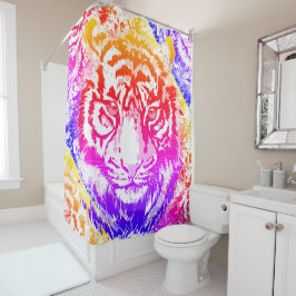 Cortina De Ducha Cabeza del tigre retro - Tigre