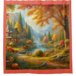 Cortina De Ducha Cabina Acogedora En El Bosque