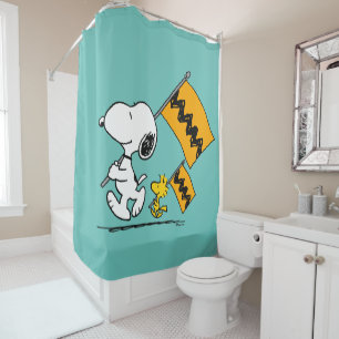 Cortina De Ducha Cacahuetes Banderas Snoopy & Woodstock
