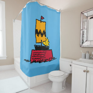 Cortina De Ducha Cacahuetes Barco de vela de Woodstock Snoopy Dis