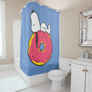 Cortina De Ducha Cacahuetes   Donut rosado Snoopy
