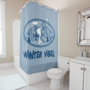 Cortina De Ducha Cacahuetes   Esquí Snoopy & Woodstock