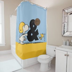 Cortina De Ducha Cacahuetes   Fútbol Snoopy & Woodstock