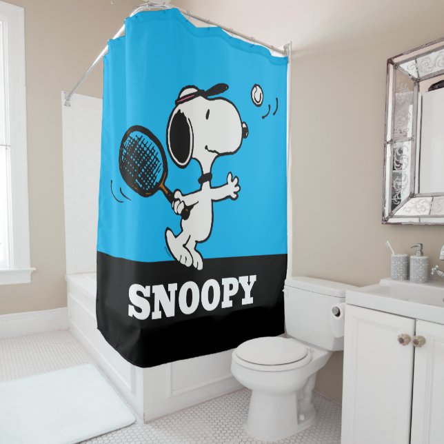 Cortina De Ducha Cacahuetes | Snoopy Juega Al Tenis (In situ)