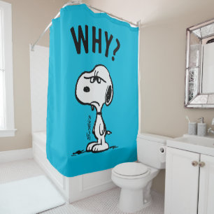 Cortina De Ducha Cacahuetes   Snoopy Se Pregunta Por Qué?