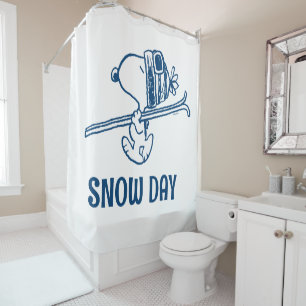 Cortina De Ducha Cacahuetes   Viaje en Ski Snoopy