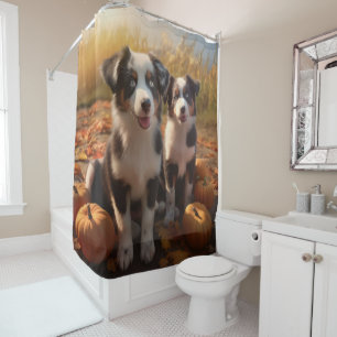 Cortina De Ducha Cachorro de Pastor Australiano Otoño Delicia Calab