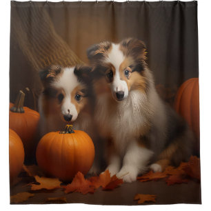 Cortina De Ducha Cachorro de Pastor de Shetland Otoño Delicia Calab