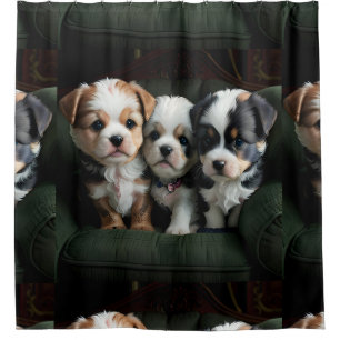 Cortina De Ducha Cachorros Especialmente Lindos 2