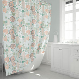 Cortina De Ducha Cactus Pattern Coral