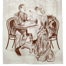 Cortina De Ducha café y amor