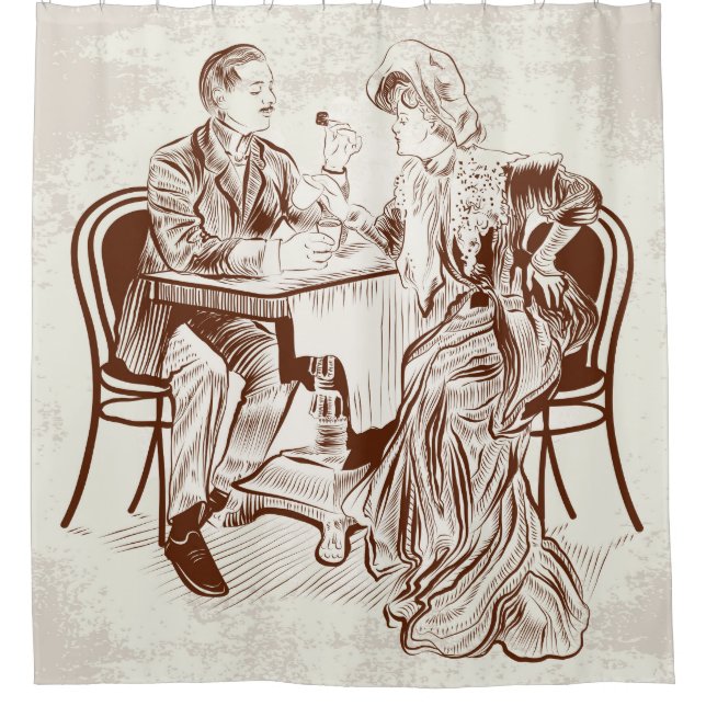 Cortina De Ducha café y amor (Anverso)