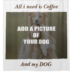 Cortina De Ducha Café y mi Cojín decorativo de perro