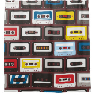 Cortina De Ducha Cajas de audio antiguas, fondo sin inconvenientes.