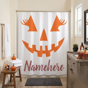 Cortina De Ducha Calabaza de Halloween personalizada femenina Jack