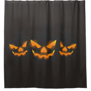 Cortina De Ducha Calabaza espeluznante de Halloween
