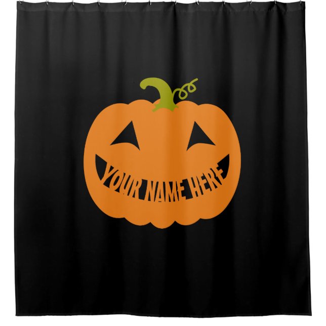 Cortina De Ducha Calabaza personalizada de Halloween (Anverso)