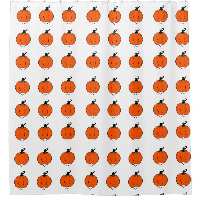 Cortina De Ducha Calabazas de cosecha de otoño (Anverso)