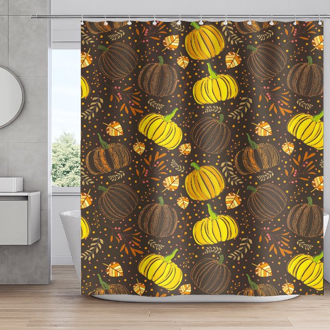 Cortina De Ducha Calabazas Otoño Cosecha Patrón (Subido por el creador)
