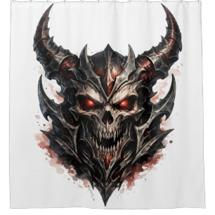 Cortina De Ducha Calavera Demoniaca con Cuernos
