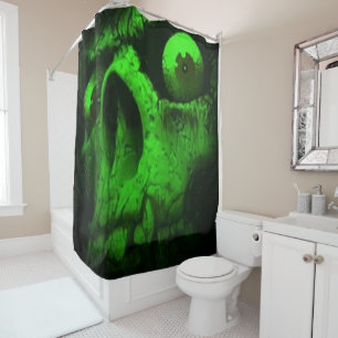 Cortina De Ducha Calavera Verde