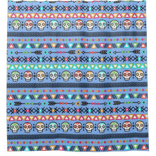 Cortina De Ducha Calavera y Flechas